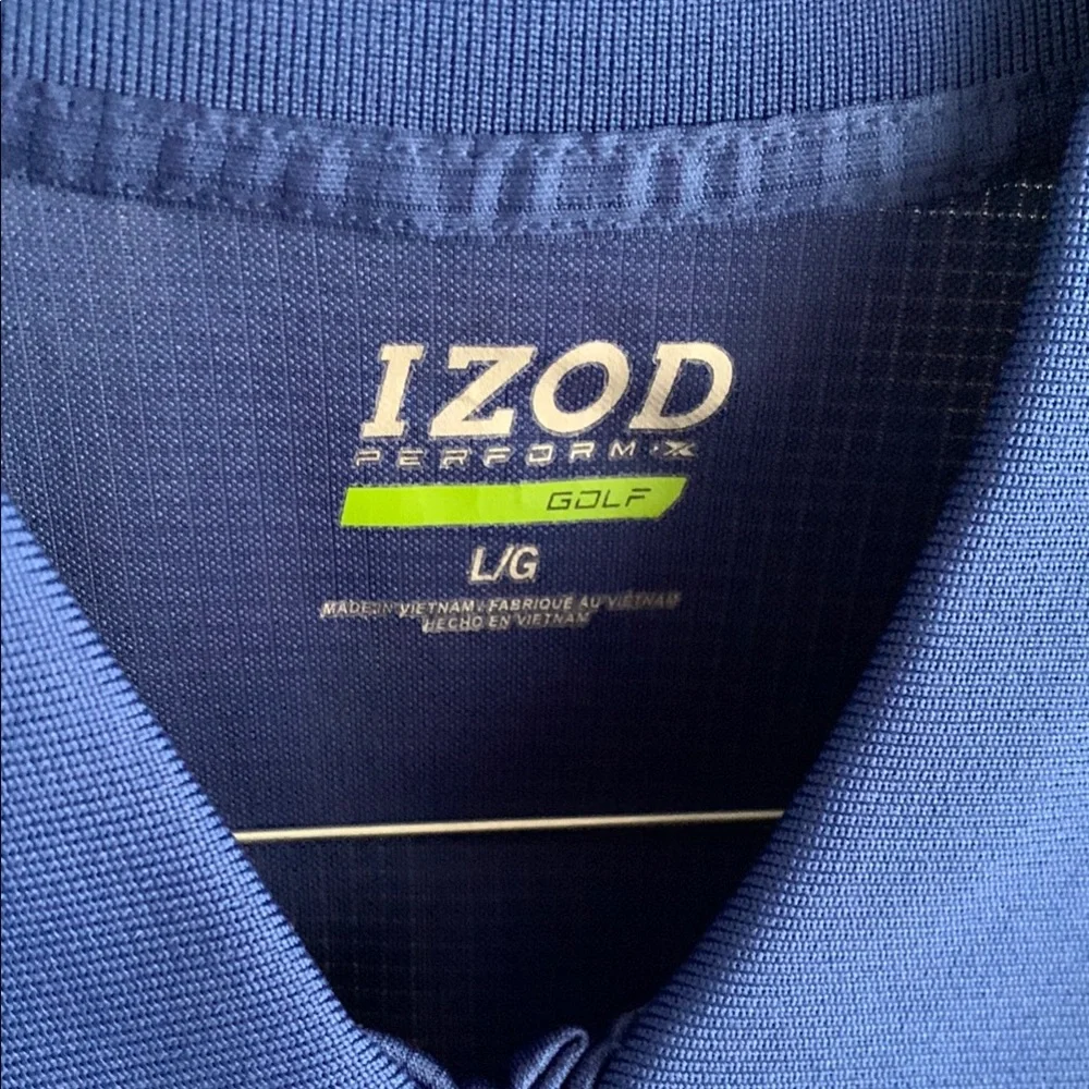 Izod Blue Performance Polo Shirt - Picture 2 of 6